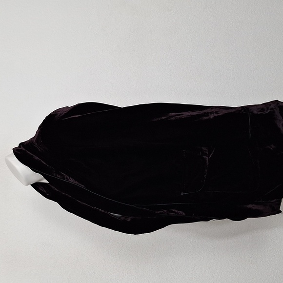 Amaryllis Dark Purple Velvet Romantic Whimsigoth Single Lapel Blazer Jacket XS - Picture 6 of 16